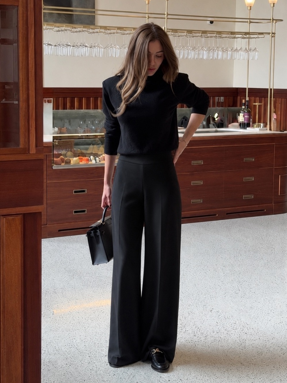 Zara Black Wide-Leg Pants